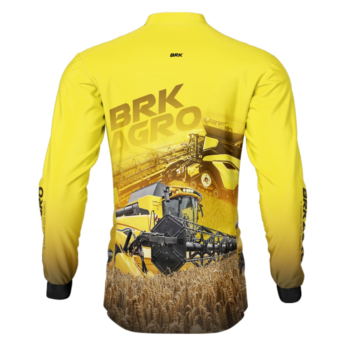 Camisa Agro Brk Colheitadeira CR11 Amarela com Proteção Solar UV50+ - Brk Agro