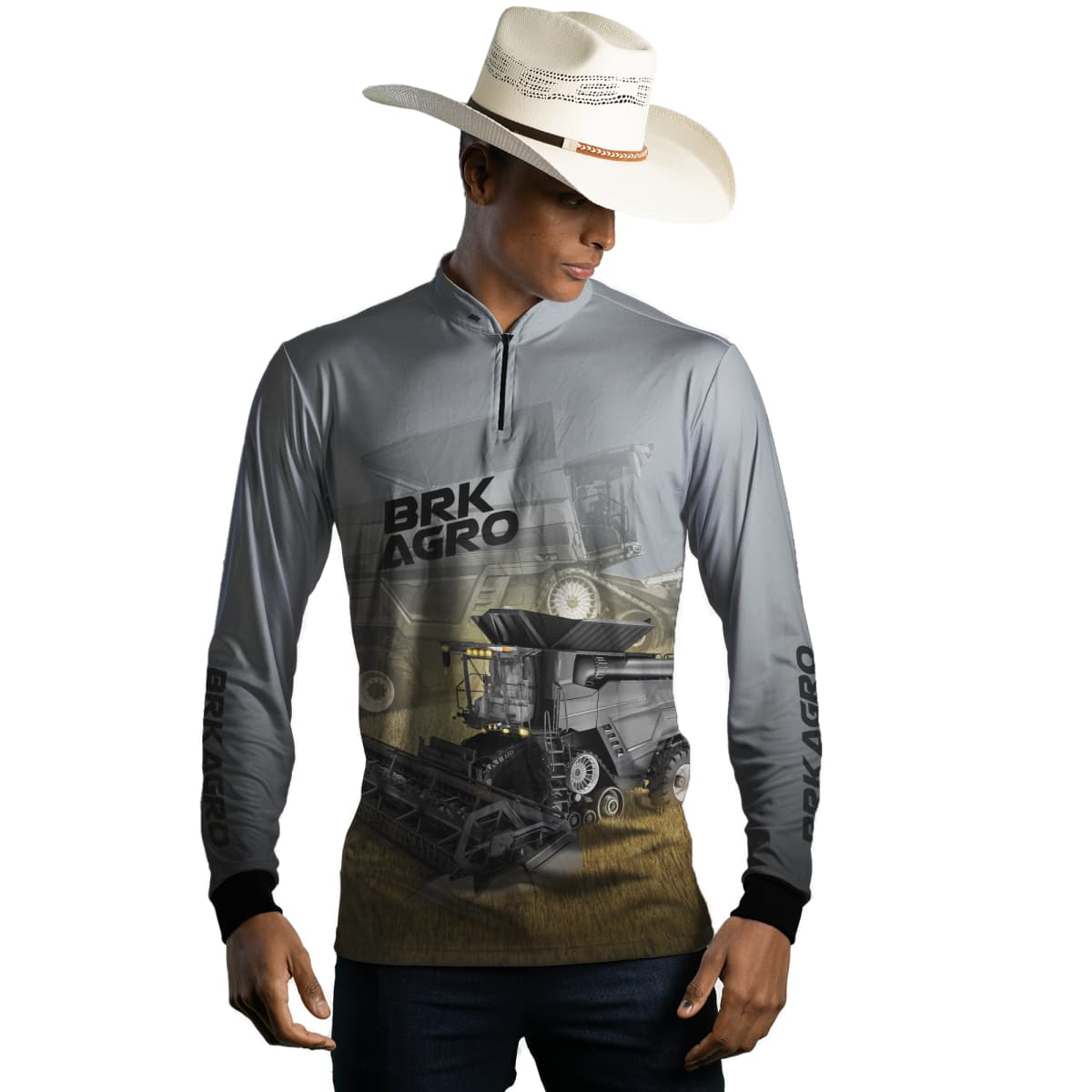 Camisa Agro Brk Colheitadeira Ideal Clara com Proteção Solar UV50+ - Brk Agro