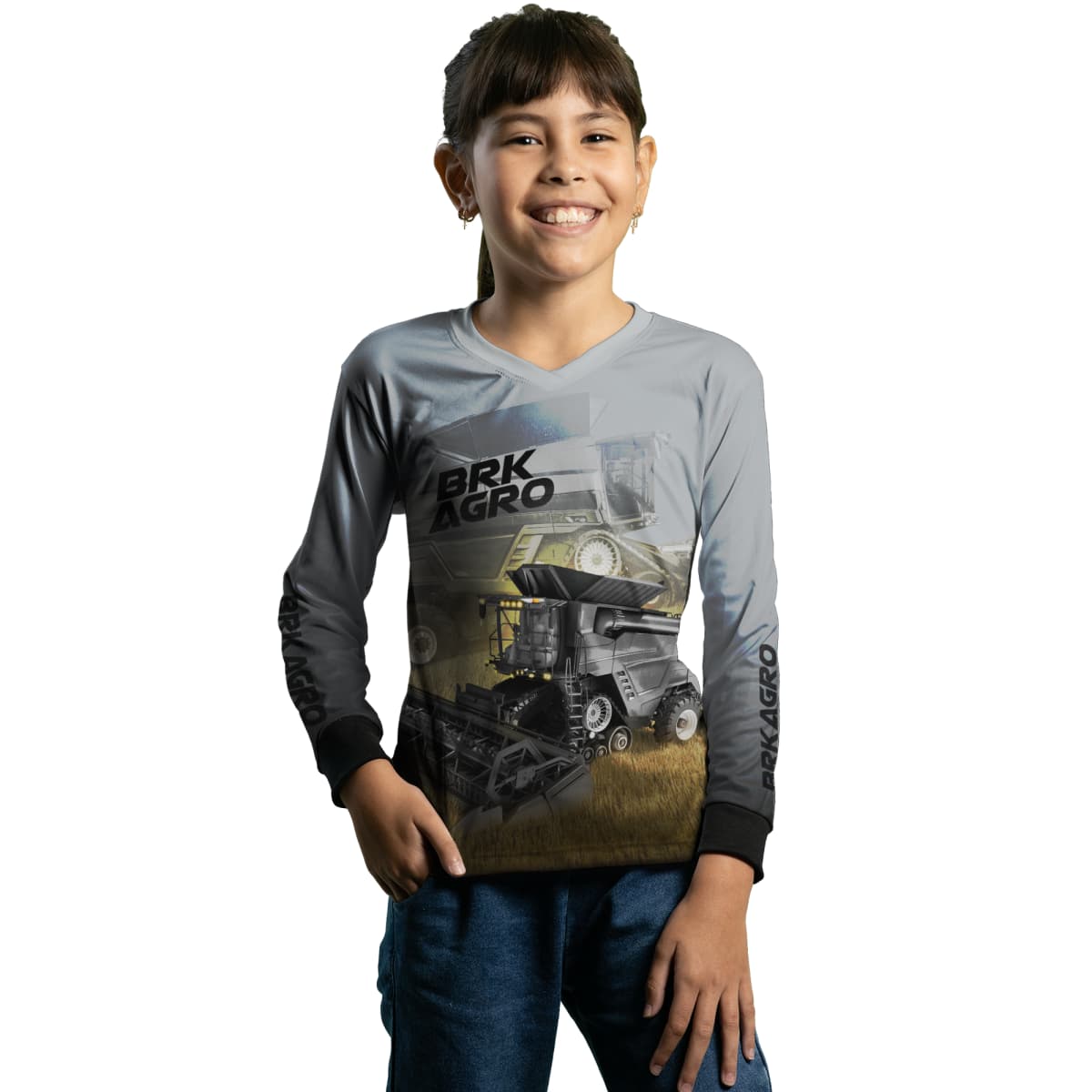 Camisa Agro Brk Colheitadeira Ideal Clara com Proteção Solar UV50+ - Brk Agro