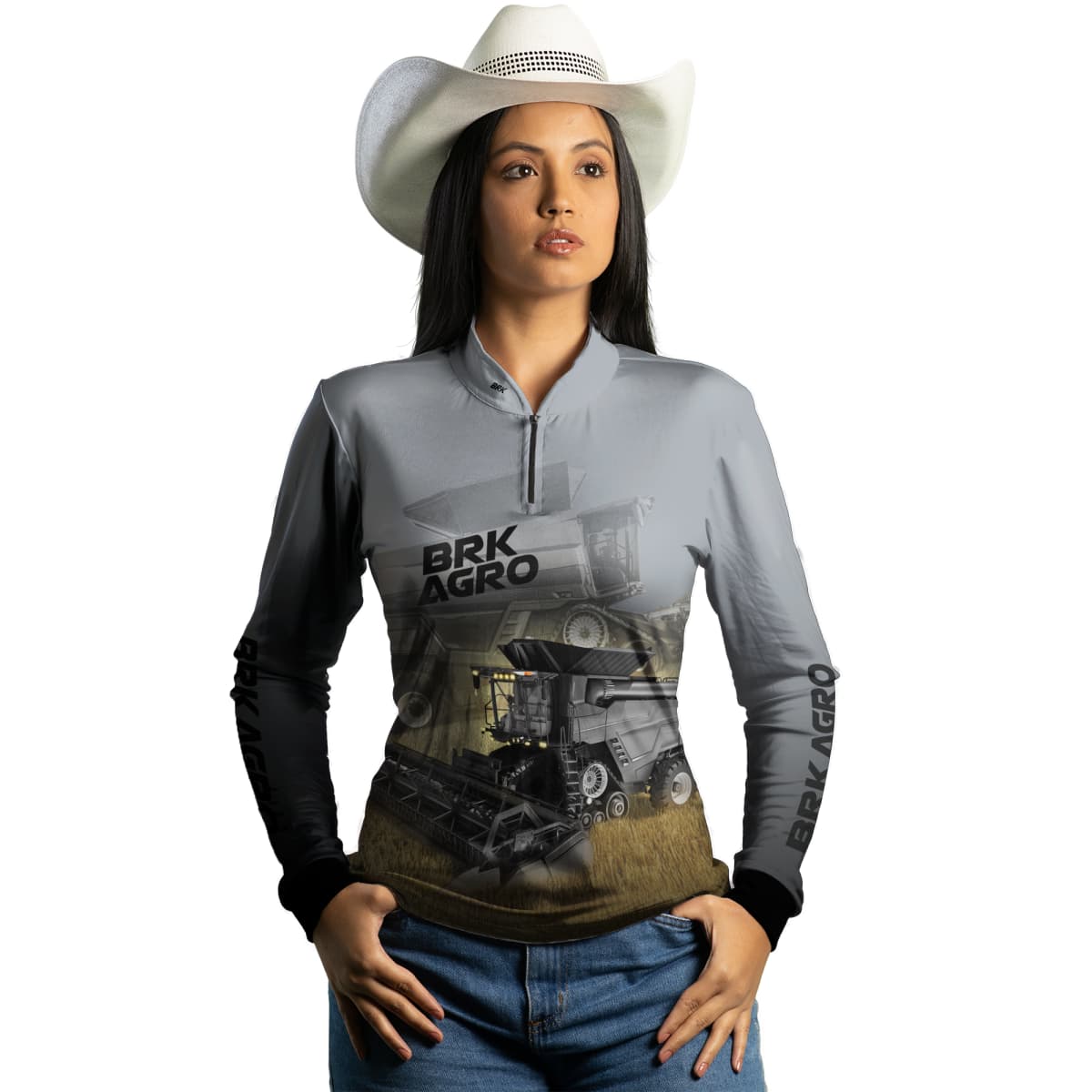 Camisa Agro Brk Colheitadeira Ideal Clara com Proteção Solar UV50+ - Brk Agro