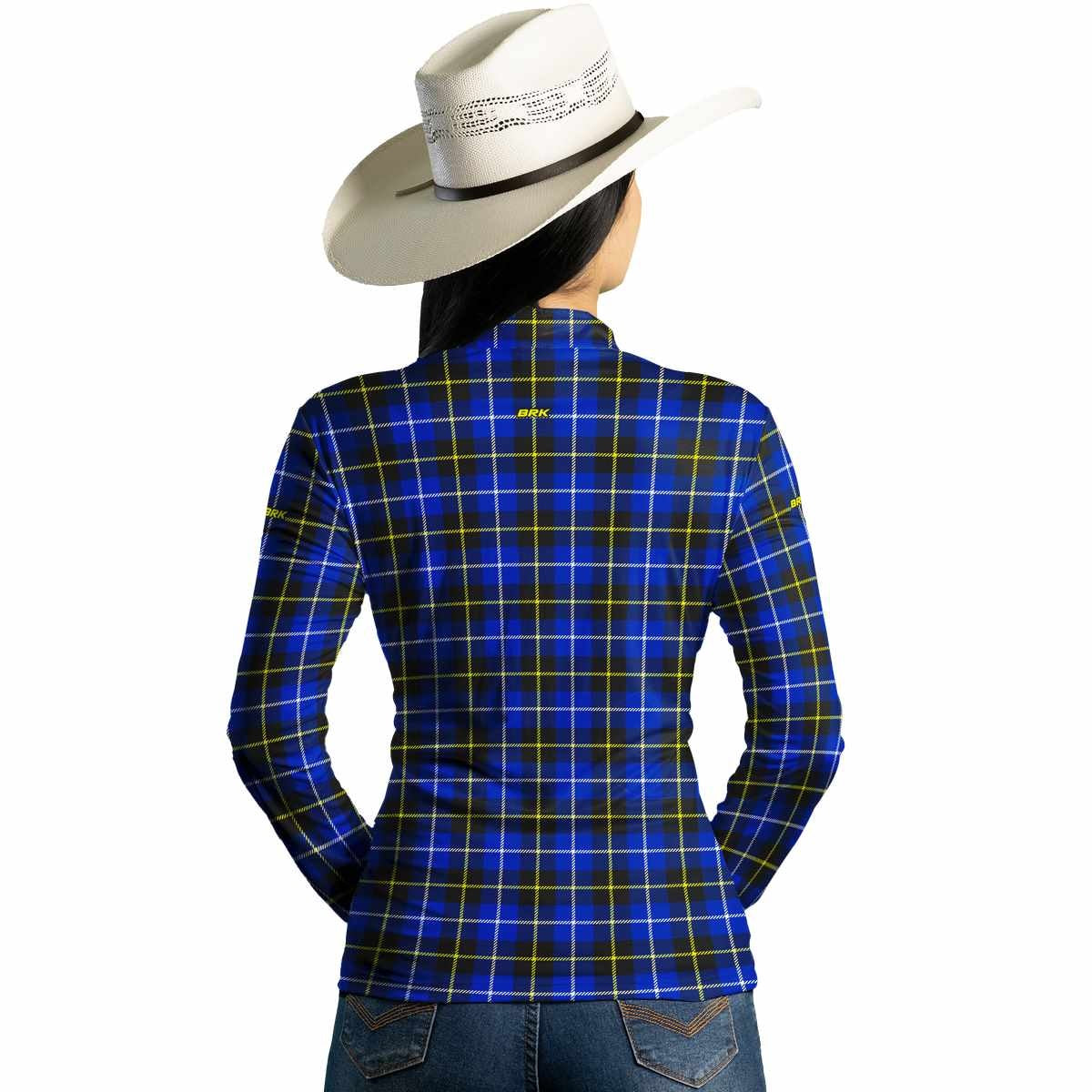Camisa Agro Brk Country Masculina Xadrez Azul com Proteção Solar UV50+ - BRK AGRO