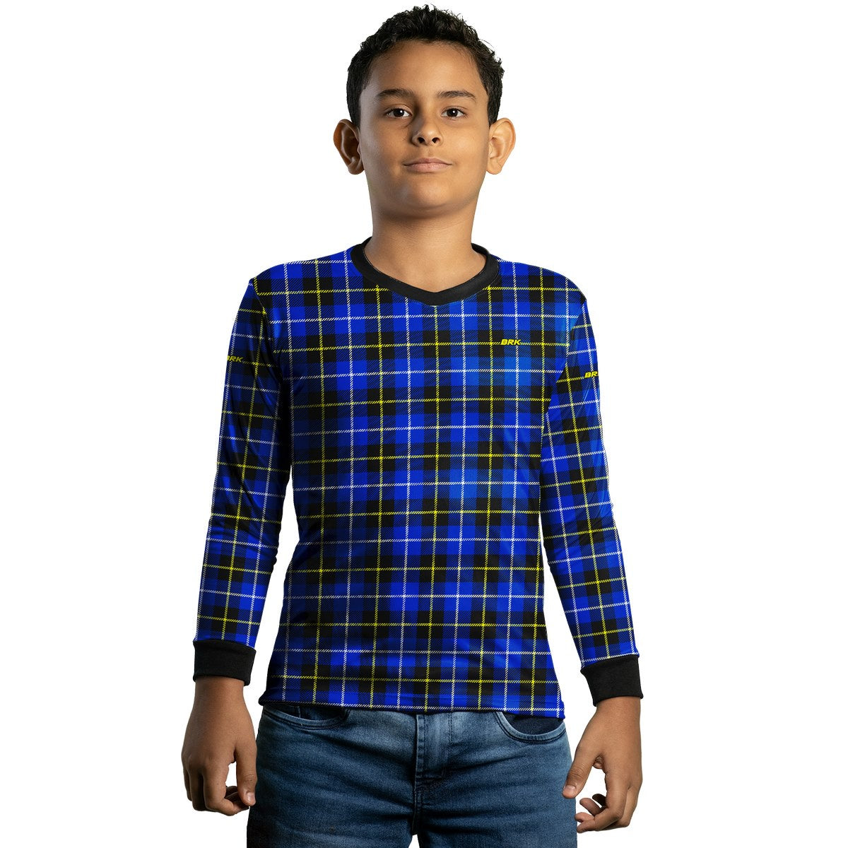 Camisa Agro Brk Country Masculina Xadrez Azul com Proteção Solar UV50+ - BRK AGRO