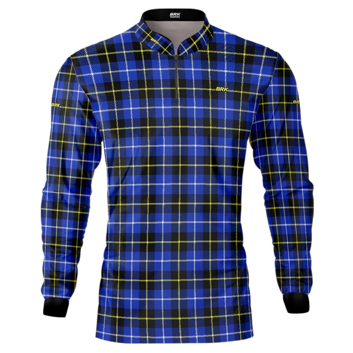 Camisa Agro Brk Country Masculina Xadrez Azul com Proteção Solar UV50+ - BRK AGRO