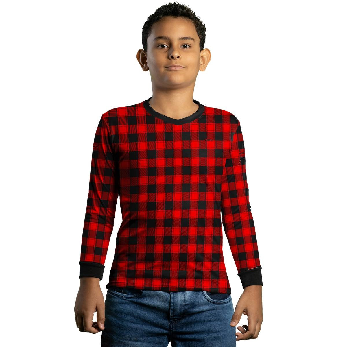 Camisa Agro Brk Country Masculina Xadrez Vermelho com Proteção Solar UV50+ - BRK AGRO