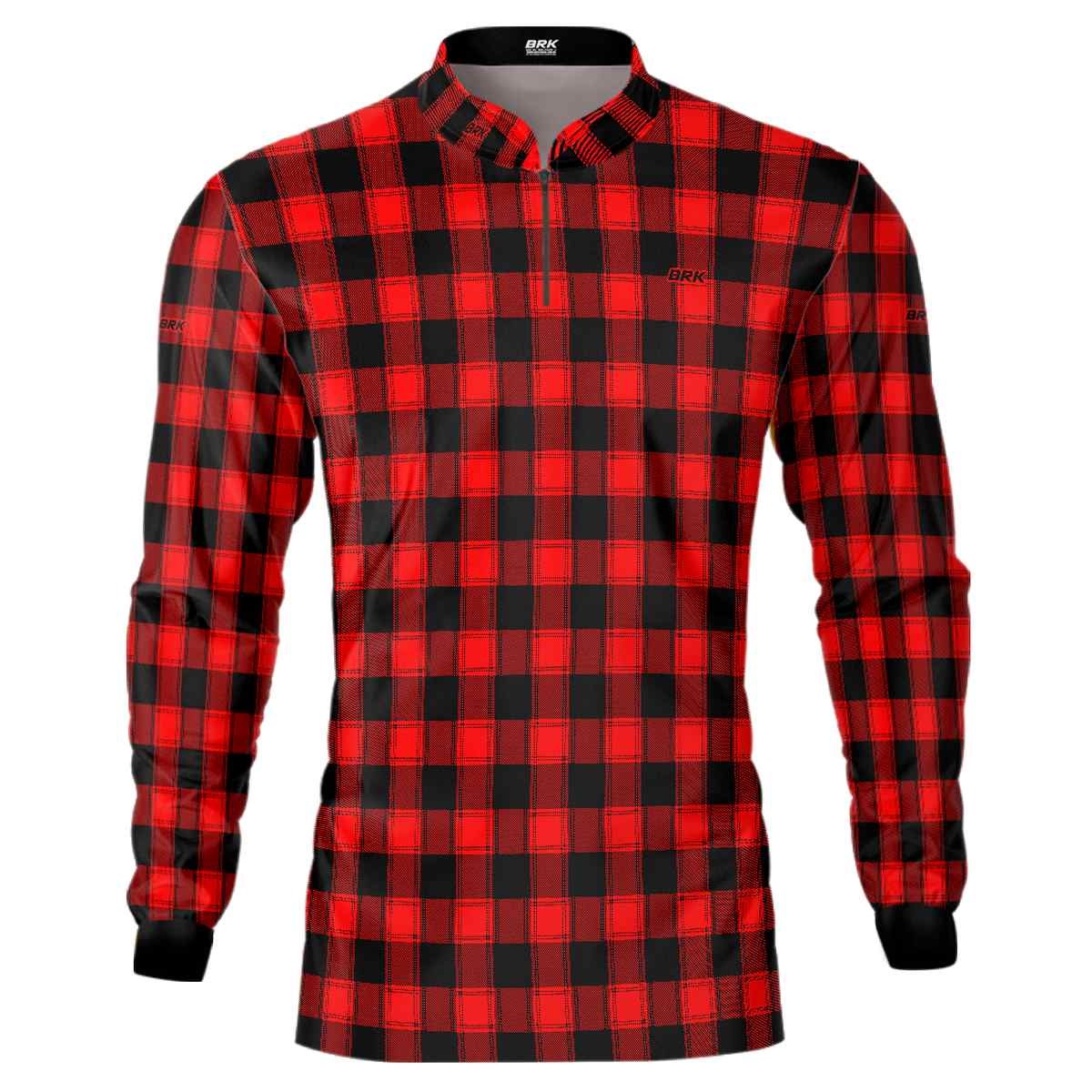 Camisa Agro Brk Country Masculina Xadrez Vermelho com Proteção Solar UV50+ - BRK AGRO