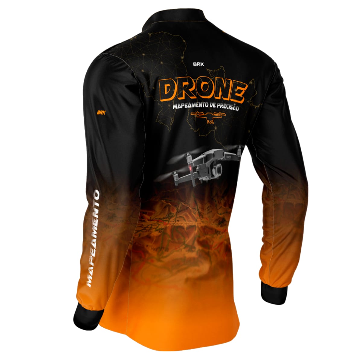 Camisa Agro Brk Drone Mapeamento DJI Laranja com Proteção Solar UV50+ - Brk Agro