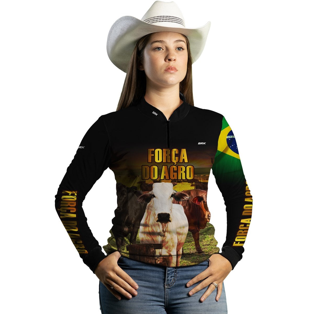 Camisa Agro Brk Força do Agro Carne Bovina com Proteção Solar UV50+ - BRK AGRO