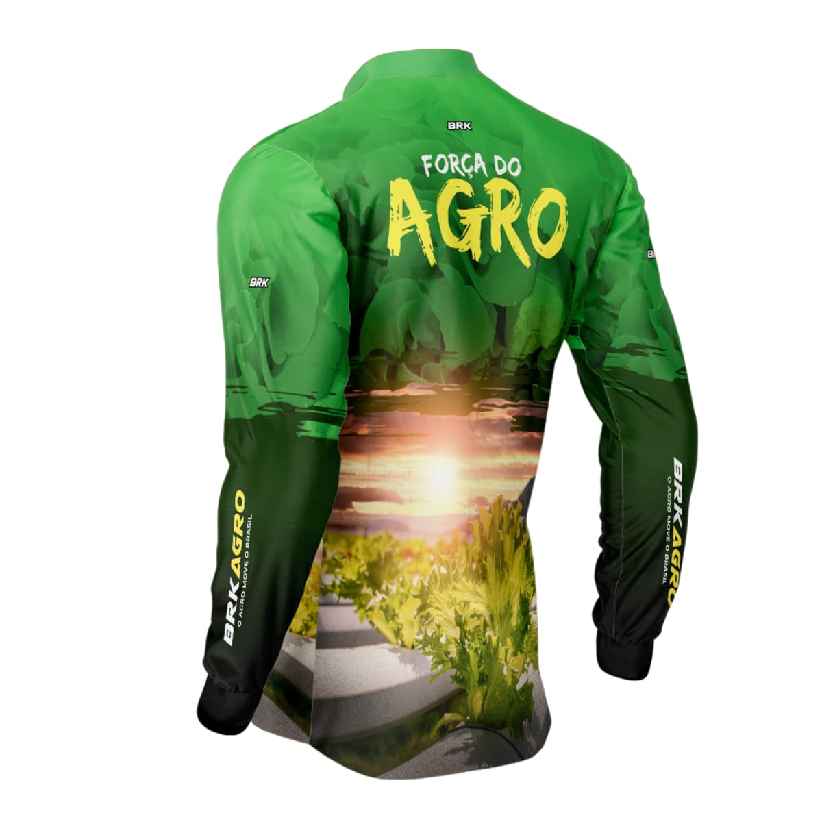 Camisa Agro Brk Força do Agro Hidroponia Alface com Proteção Solar UV50+ - Brk Agro