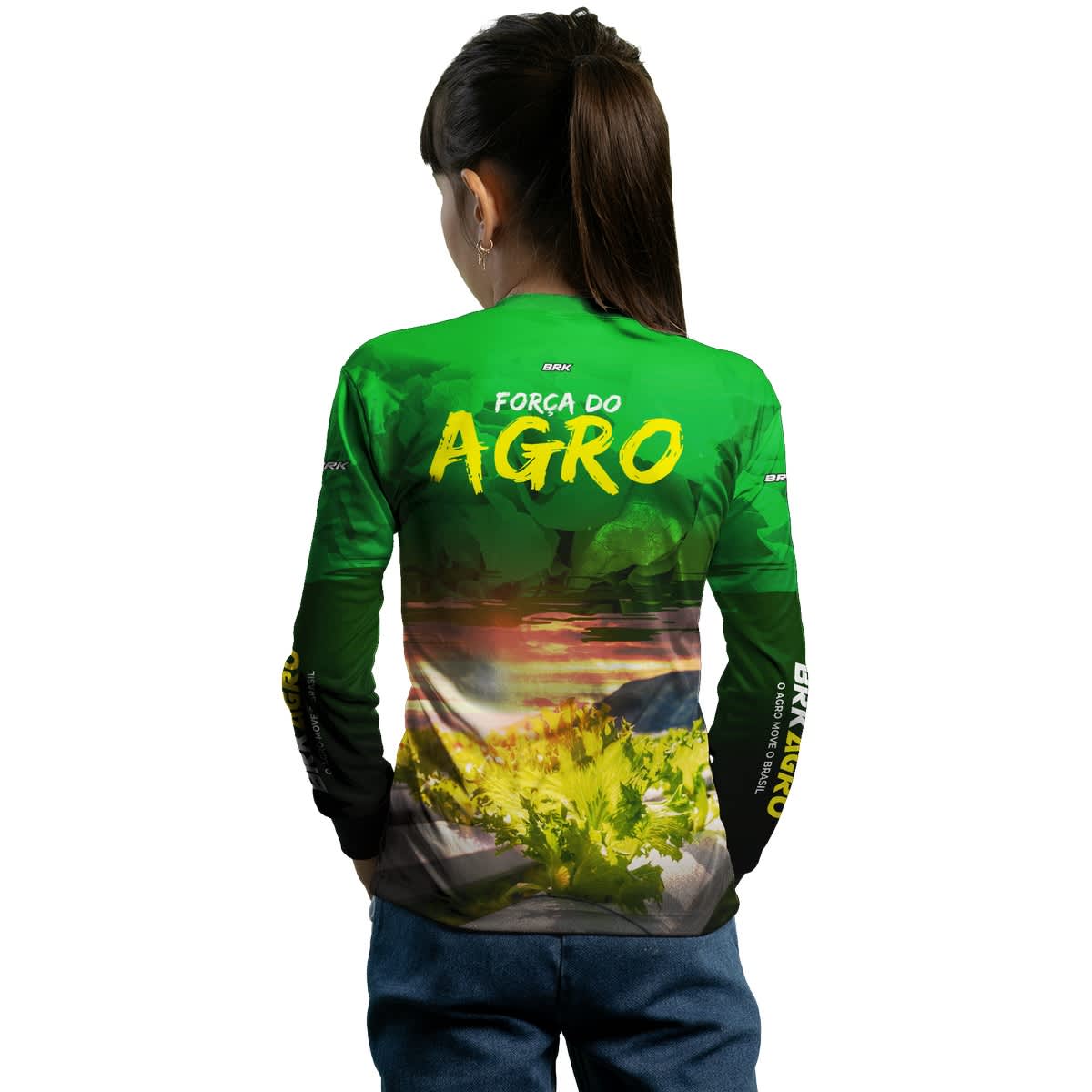 Camisa Agro Brk Força do Agro Hidroponia Alface com Proteção Solar UV50+ - Brk Agro