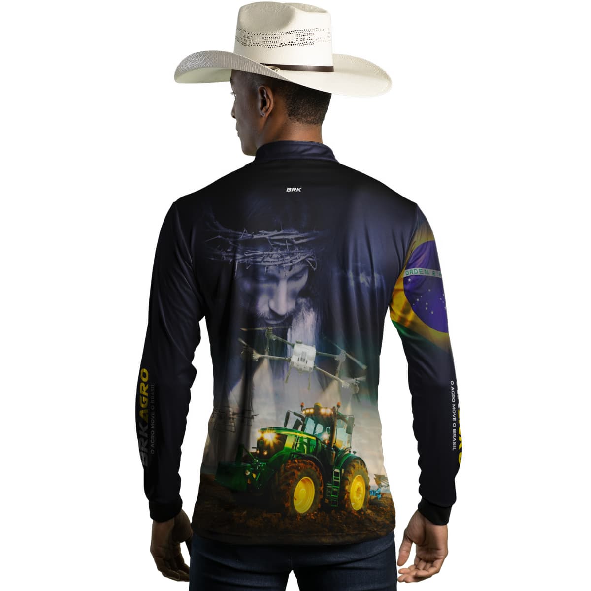 Camisa Agro Brk Jesus Drone Pulverizador com Proteção Solar UV50+ - Brk Agro