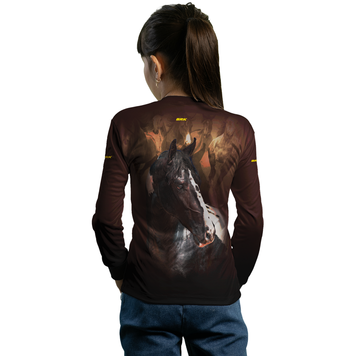 Camisa Agro Brk Marrom e Preto Mangalarga com UV50+ - BRK AGRO