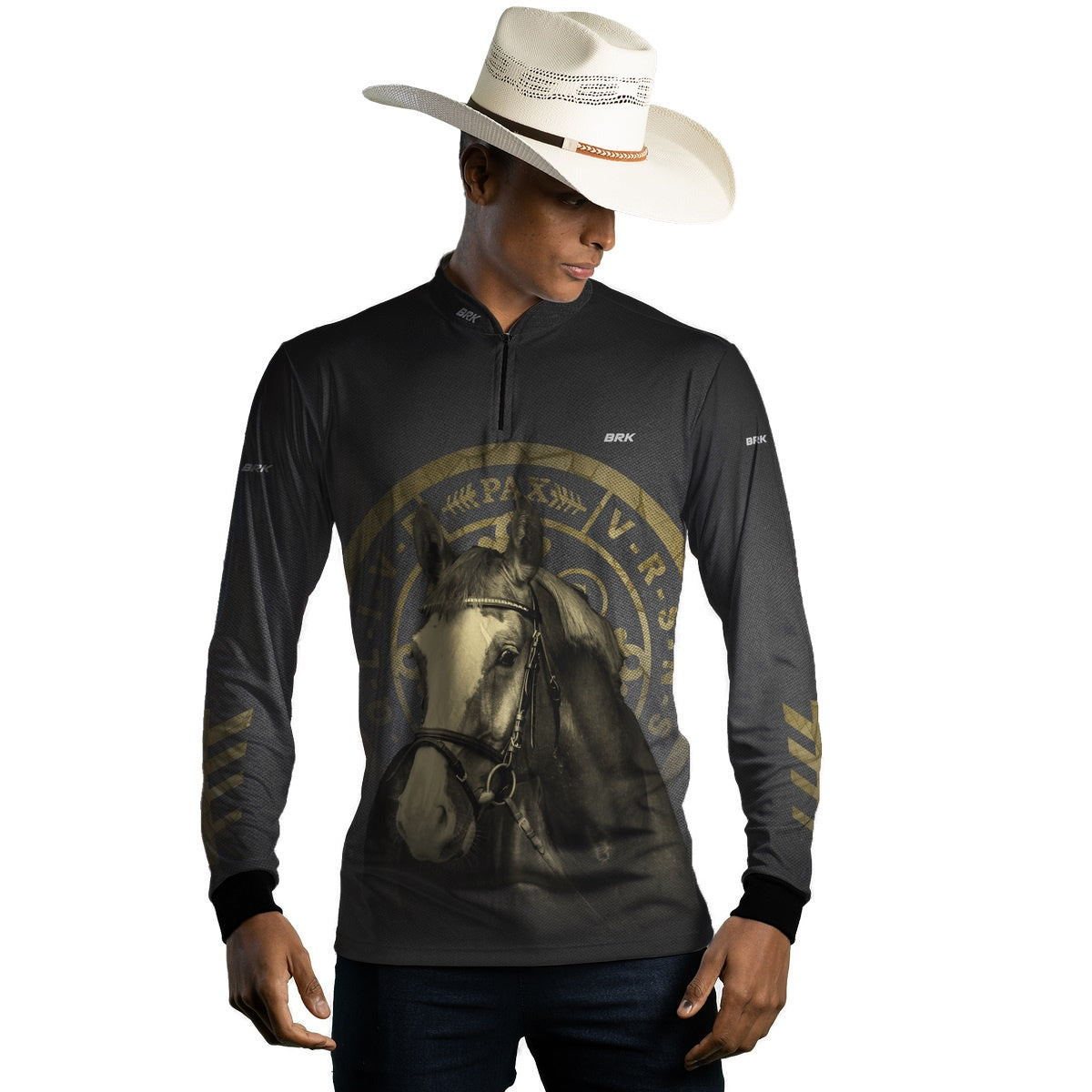 Camisa Agro Brk Medalhão de São Bento Cavalo com UV50+ - BRK AGRO