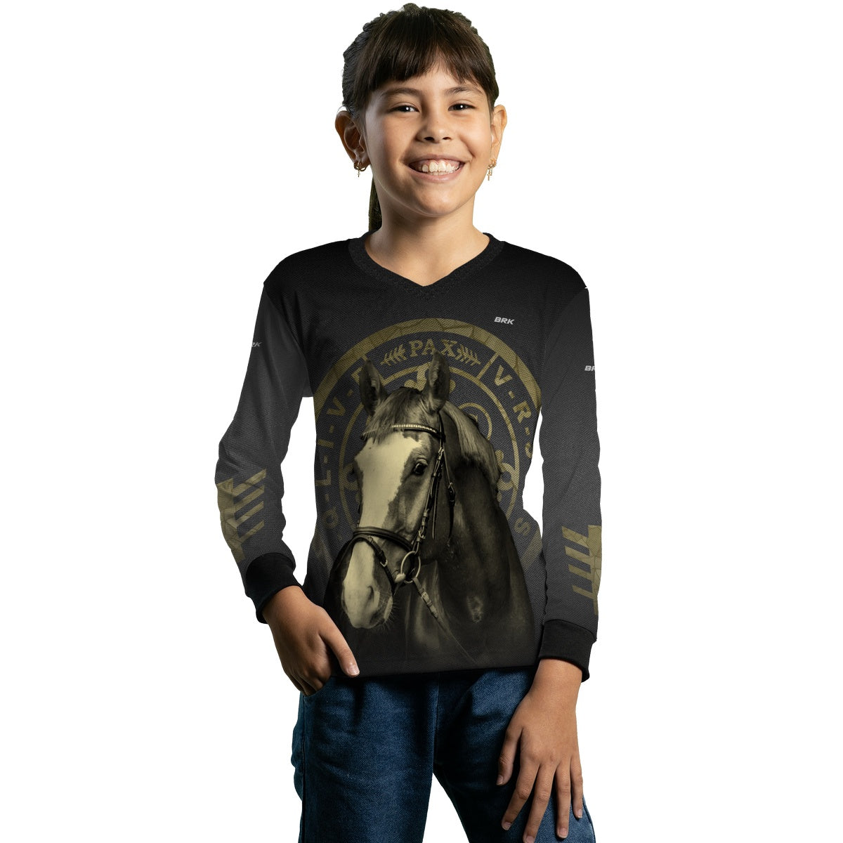 Camisa Agro Brk Medalhão de São Bento Cavalo com UV50+ - BRK AGRO