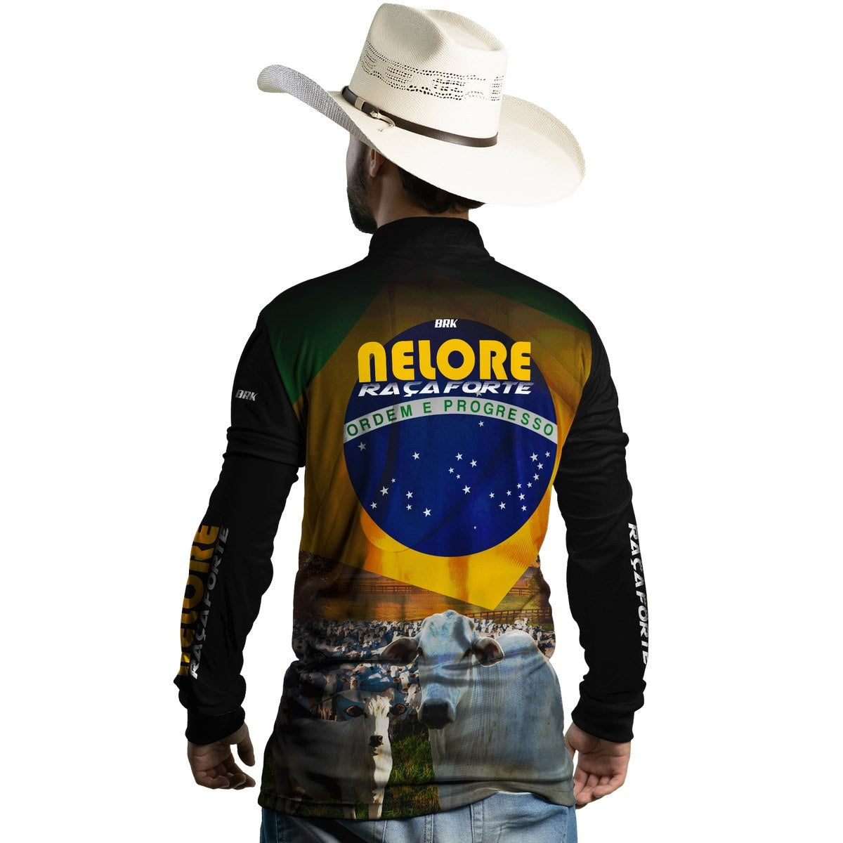 Camisa Agro Brk Nelore Raça Forte Brasil com Proteção Solar UV50+ - BRK AGRO