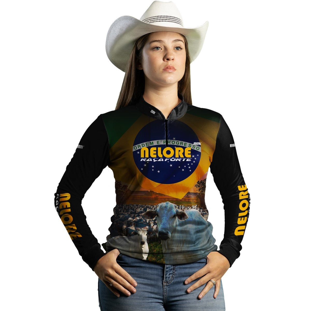 Camisa Agro Brk Nelore Raça Forte Brasil com Proteção Solar UV50+ - BRK AGRO
