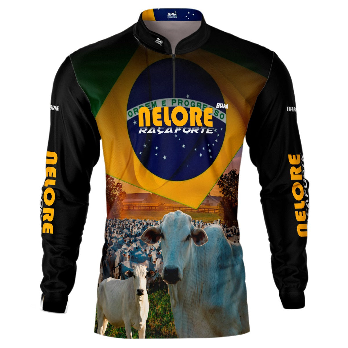 Camisa Agro Brk Nelore Raça Forte Brasil com Proteção Solar UV50+ - BRK AGRO