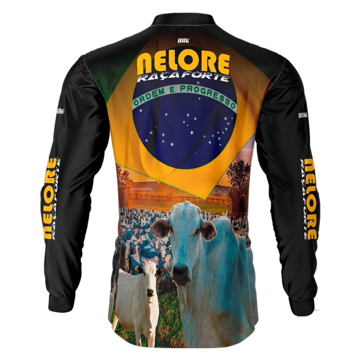 Camisa Agro Brk Nelore Raça Forte Brasil com Proteção Solar UV50+ - BRK AGRO