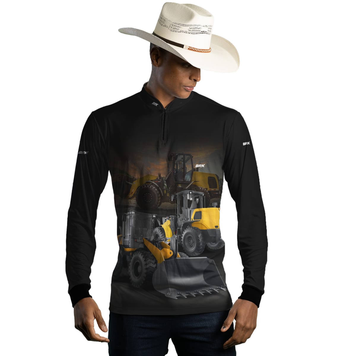 Camisa Agro Brk Pá Carregadeira NH com Proteção Solar UV50+ - Brk Agro