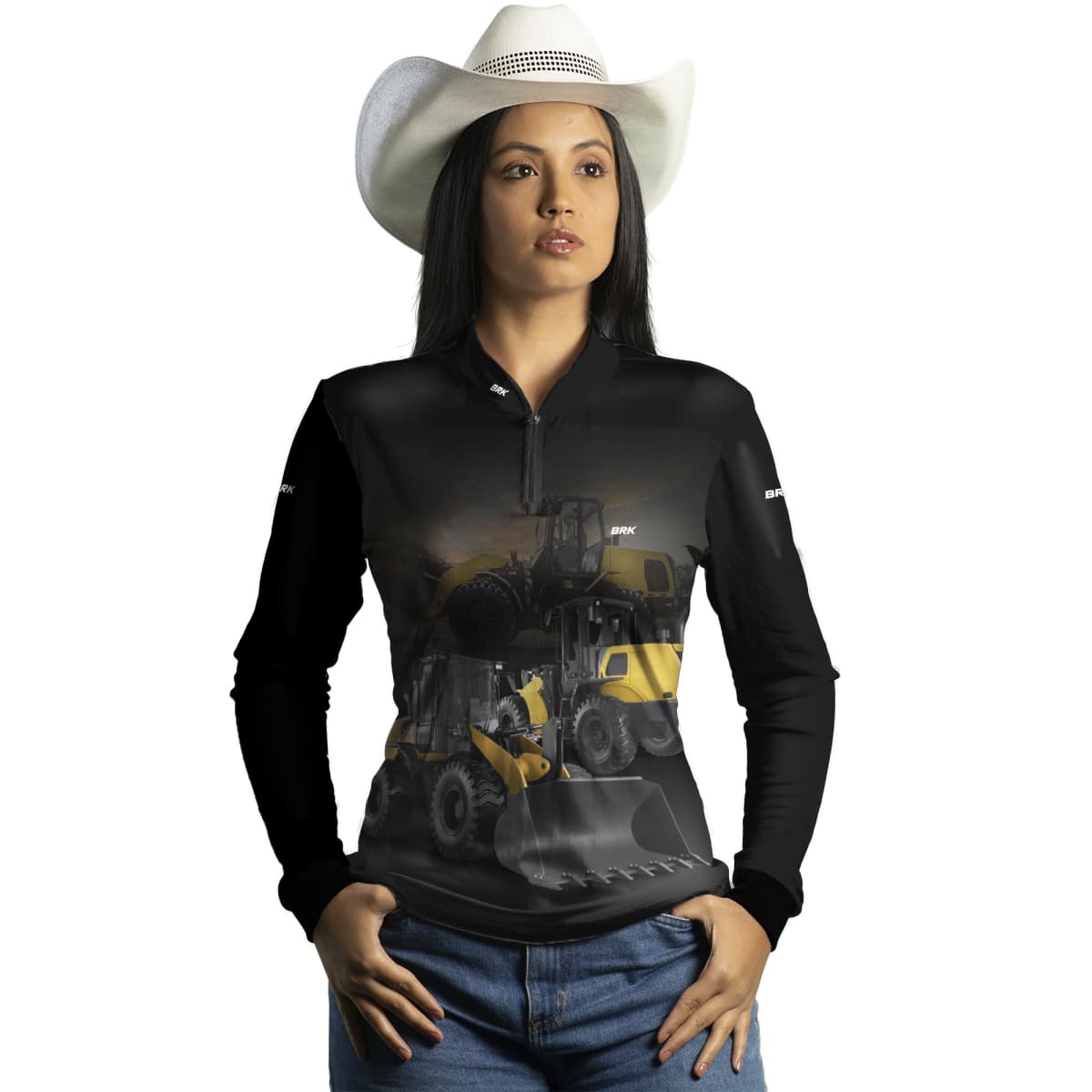 Camisa Agro Brk Pá Carregadeira NH com Proteção Solar UV50+ - Brk Agro