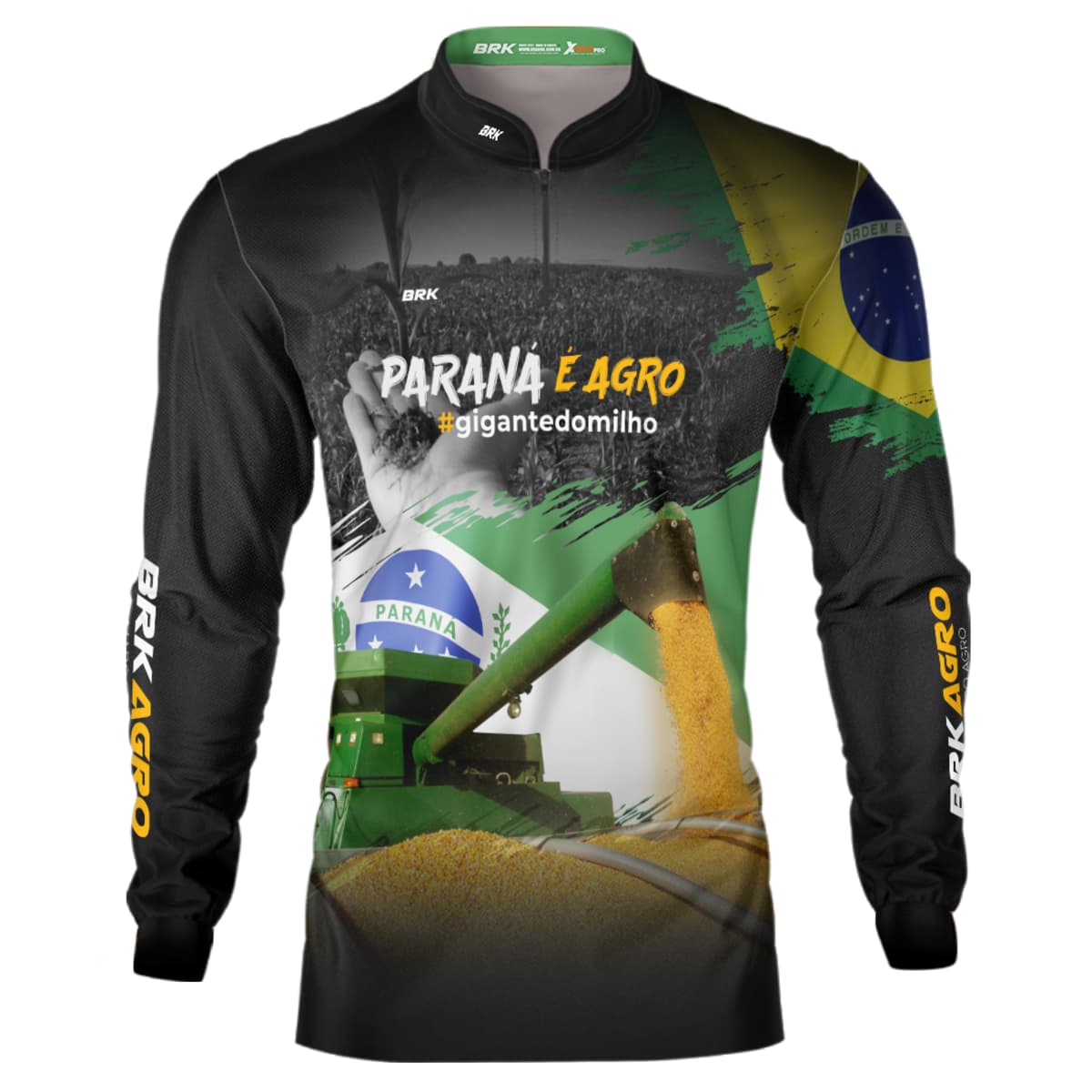 Camisa Agro Brk Paraná é Agro Milho com Proteção Solar UV50+ - Brk Agro