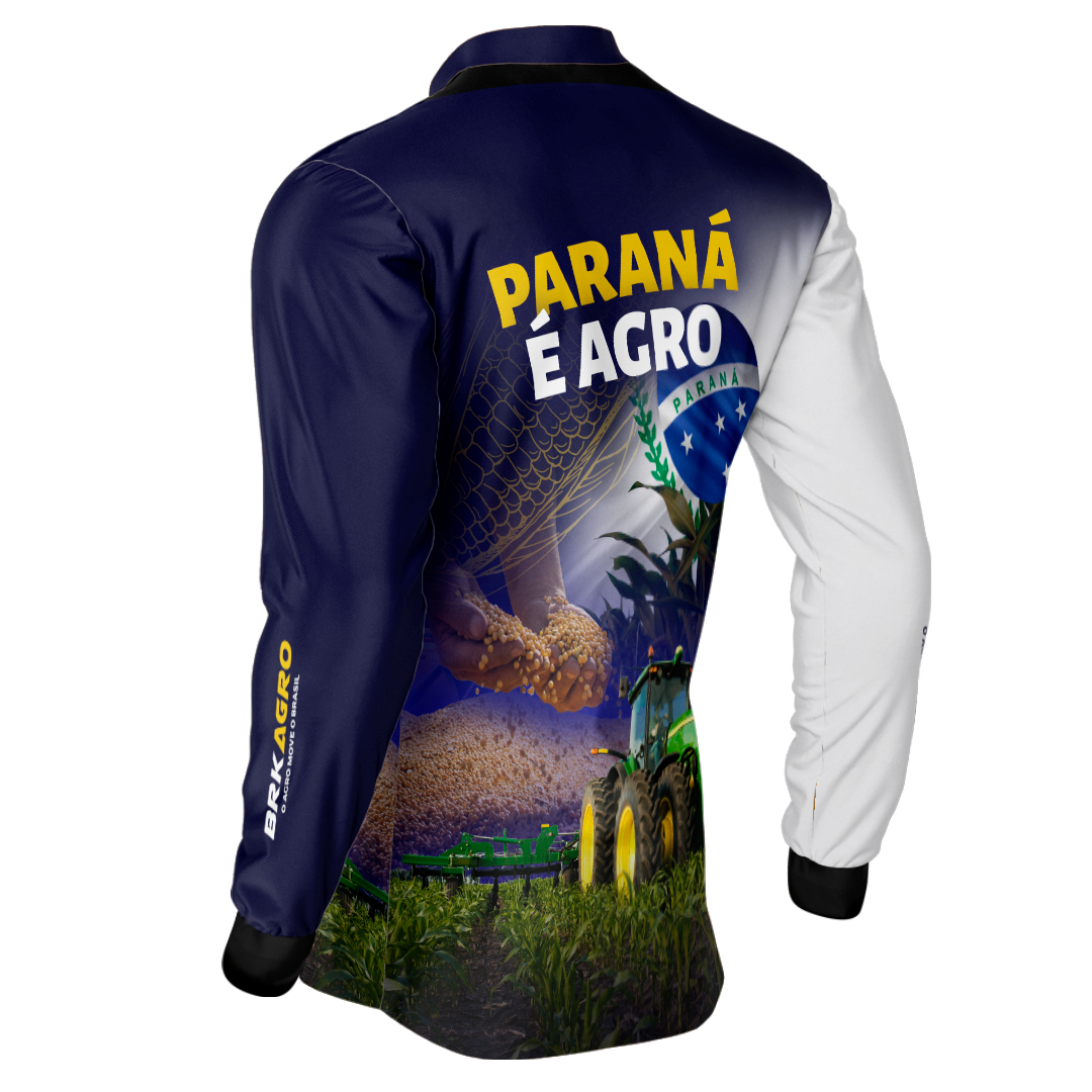 Camisa Agro Brk Paraná é Agro Milho e Soja com Proteção Solar UV50+ - BRK AGRO