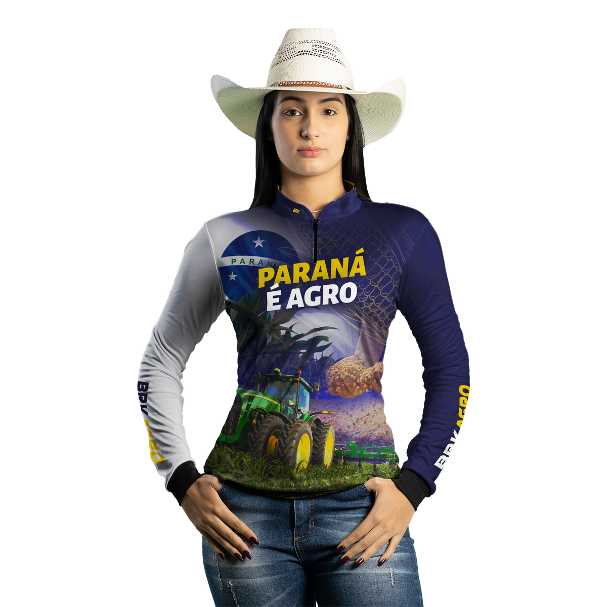 Camisa Agro Brk Paraná é Agro Milho e Soja com Proteção Solar UV50+ - BRK AGRO