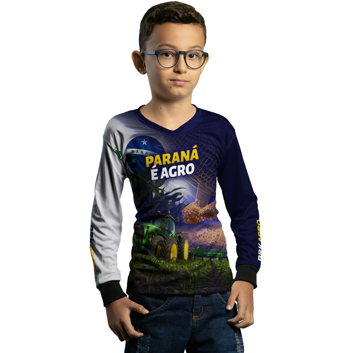 Camisa Agro Brk Paraná é Agro Milho e Soja com Proteção Solar UV50+ - BRK AGRO