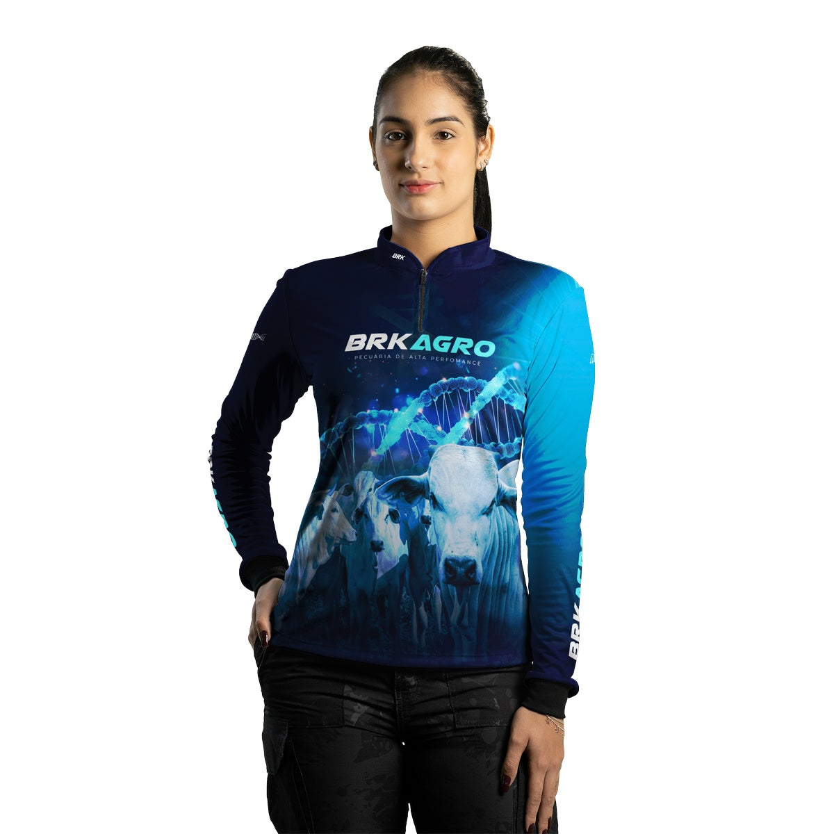 Camisa Agro Brk Pecuária Melhoramento Genético com UV50+ - BRK AGRO