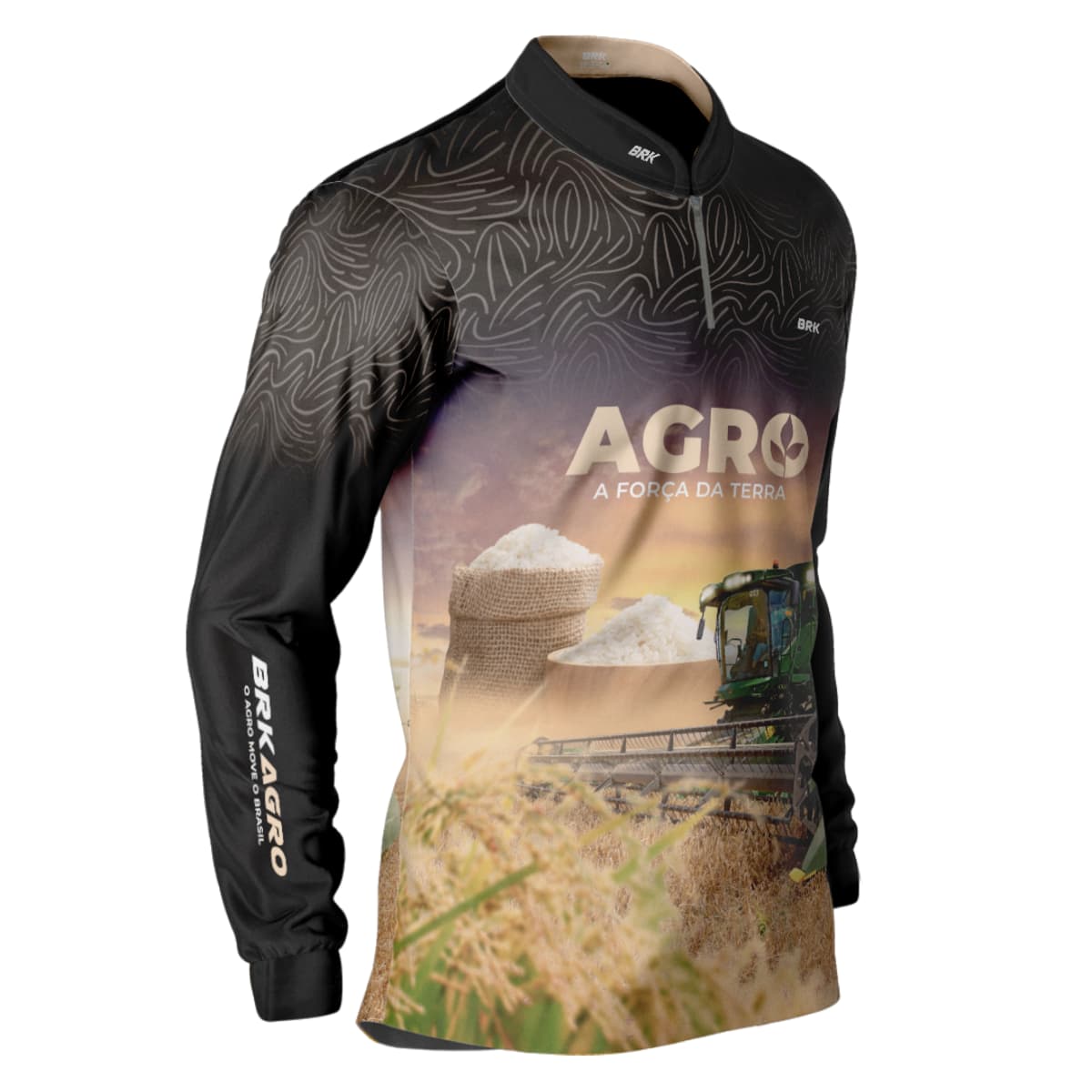 Camisa Agro Brk Plantação de Arroz com Proteção Solar UV50+ - Brk Agro