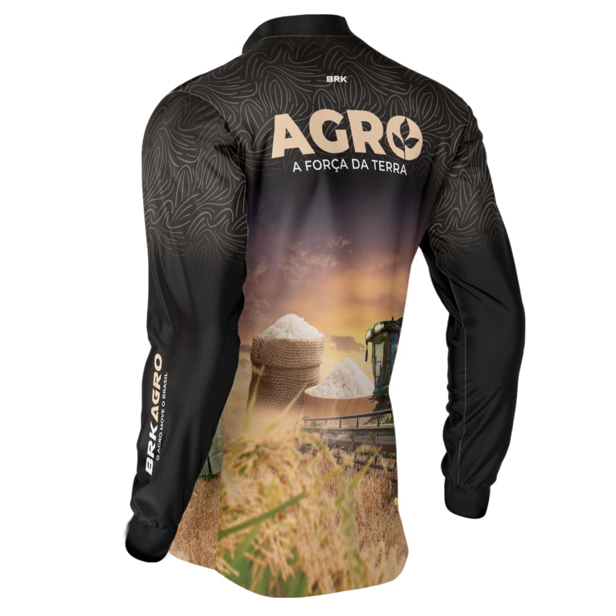 Camisa Agro Brk Plantação de Arroz com Proteção Solar UV50+ - Brk Agro