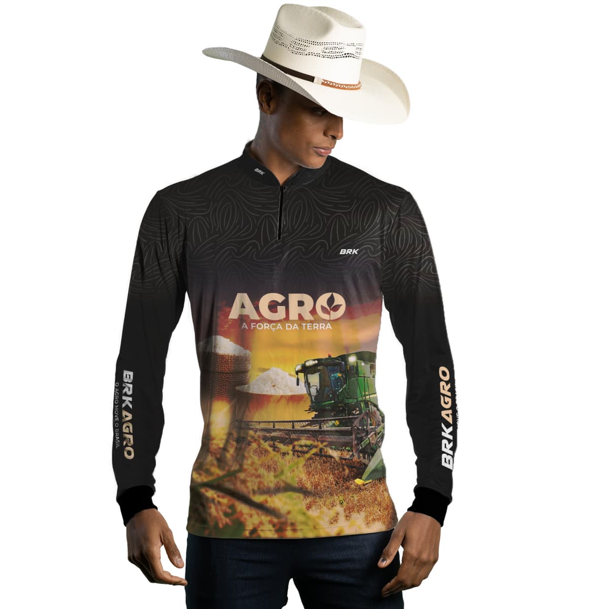 Camisa Agro Brk Plantação de Arroz com Proteção Solar UV50+ - Brk Agro