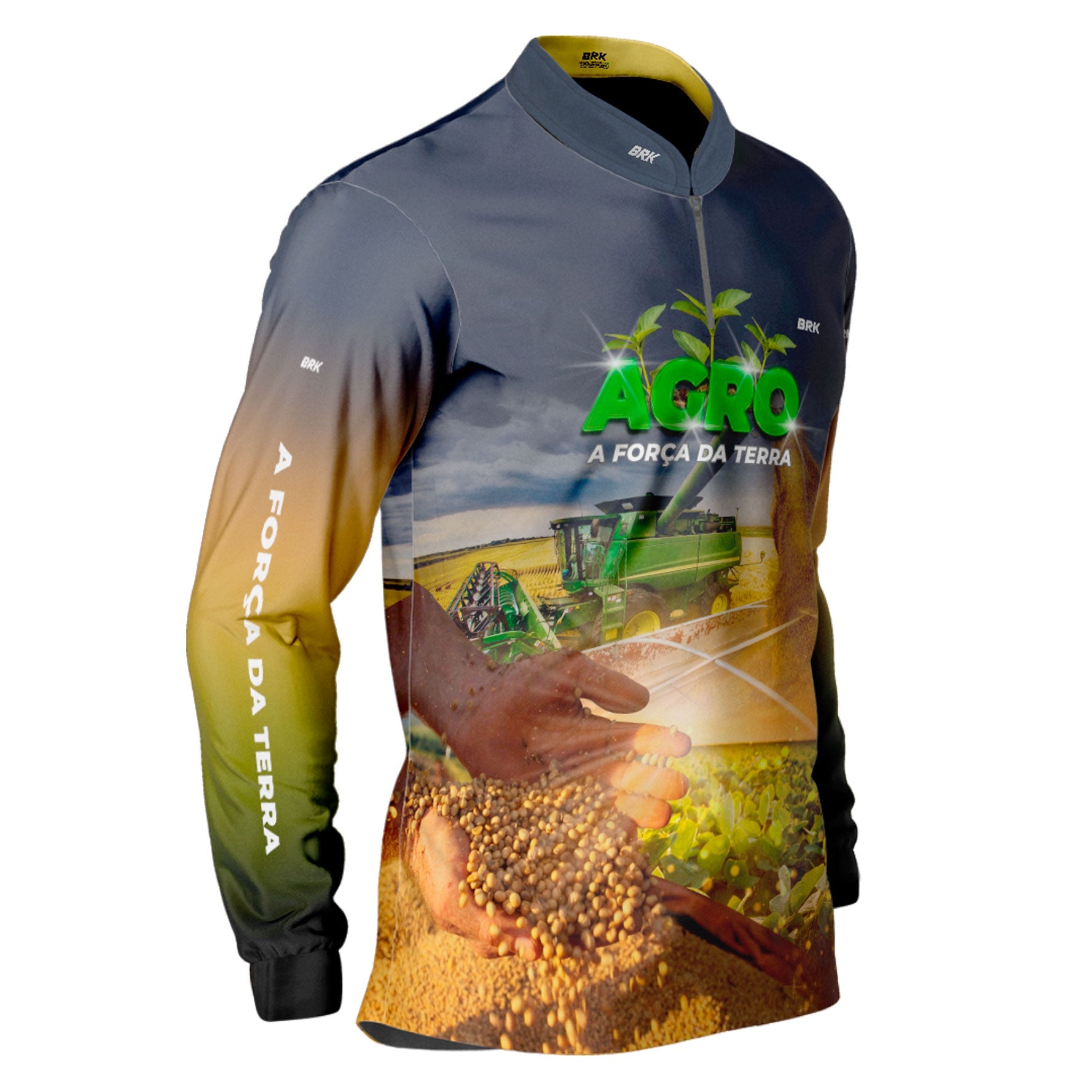 Camisa Agro Brk Plantação de Soja com UV50+ - Brk Agro