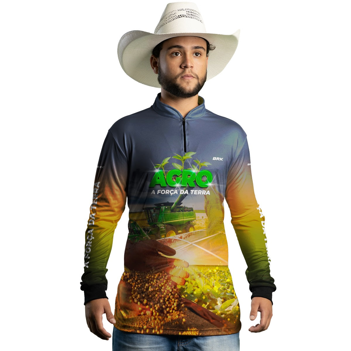 Camisa Agro Brk Plantação de Soja com UV50+ - Brk Agro