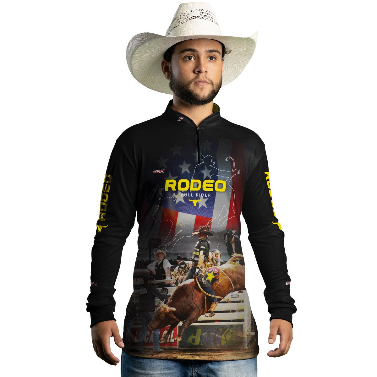Camisa Agro Brk Preto Rodeio USA 2 com Proteção Solar UV50+ - BRK AGRO