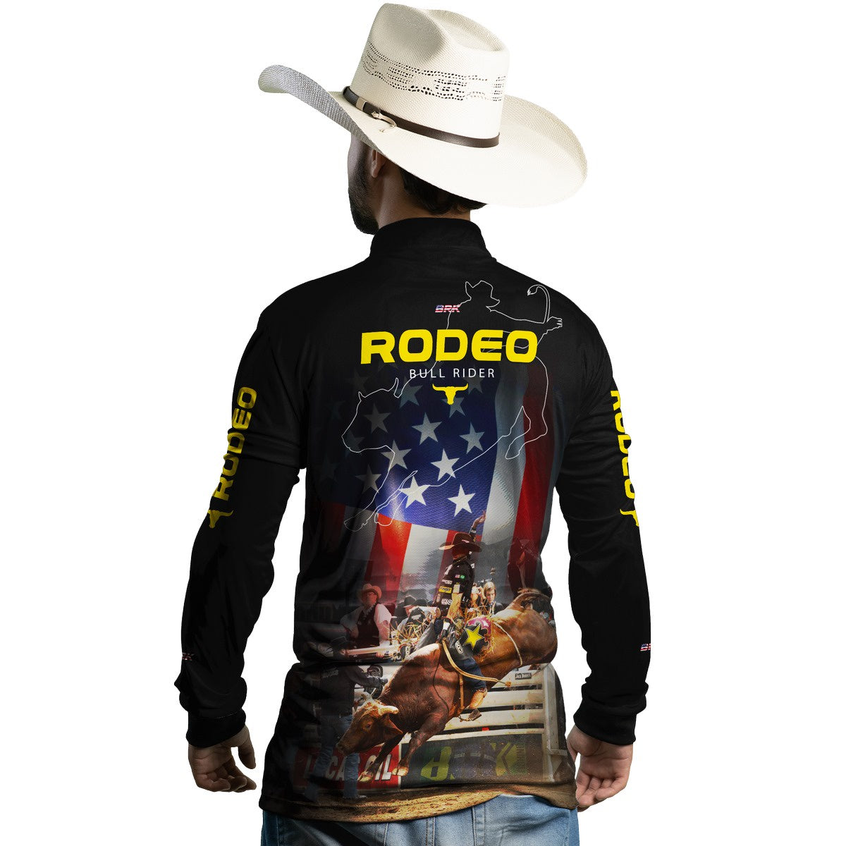 Camisa Agro Brk Preto Rodeio USA 2 com Proteção Solar UV50+ - BRK AGRO