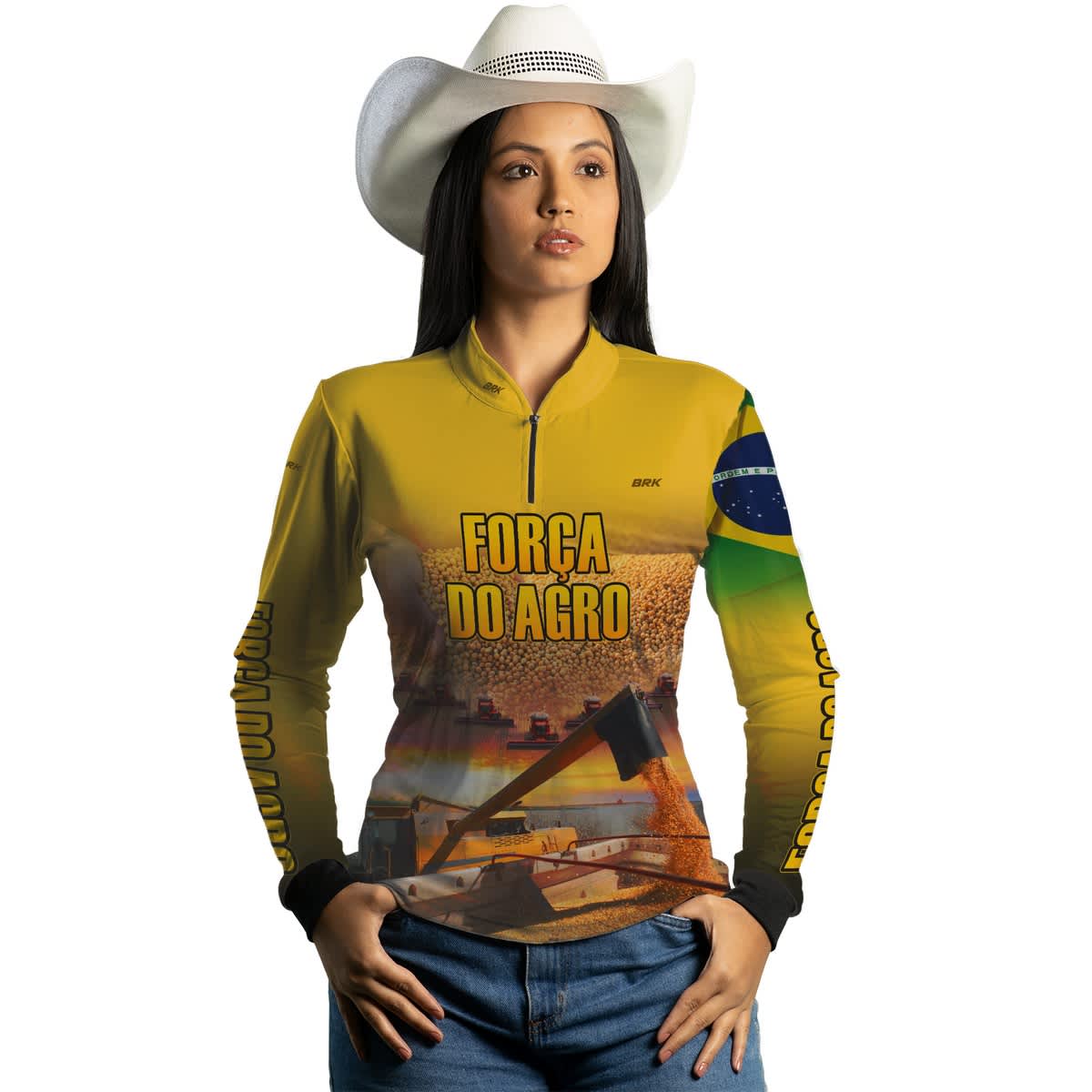 Camisa Agro Brk Produtor de Soja Amarela com Proteção Solar UV50+ - Brk Agro