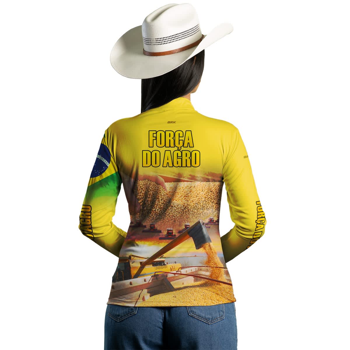 Camisa Agro Brk Produtor de Soja Amarela com Proteção Solar UV50+ - Brk Agro