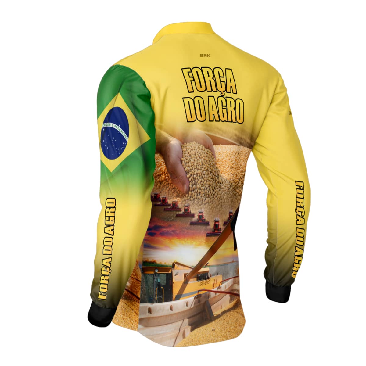 Camisa Agro Brk Produtor de Soja Amarela com Proteção Solar UV50+ - Brk Agro