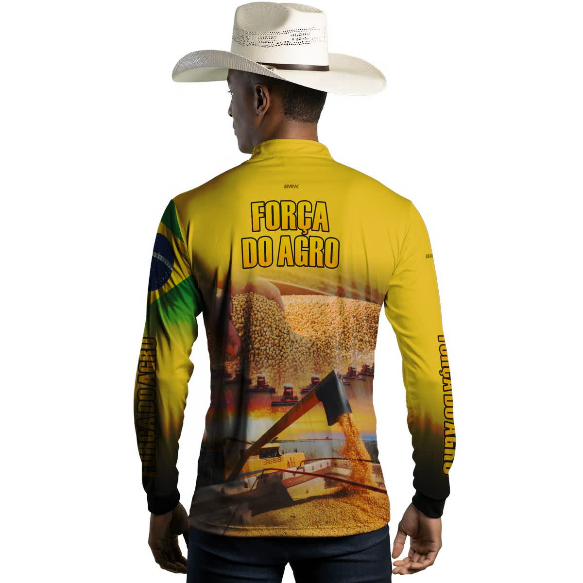 Camisa Agro Brk Produtor de Soja Amarela com Proteção Solar UV50+ - Brk Agro