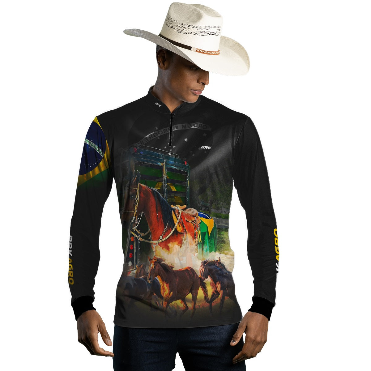 Camisa Agro Brk Cavalos Comitiva com UV50+ - BRK AGRO