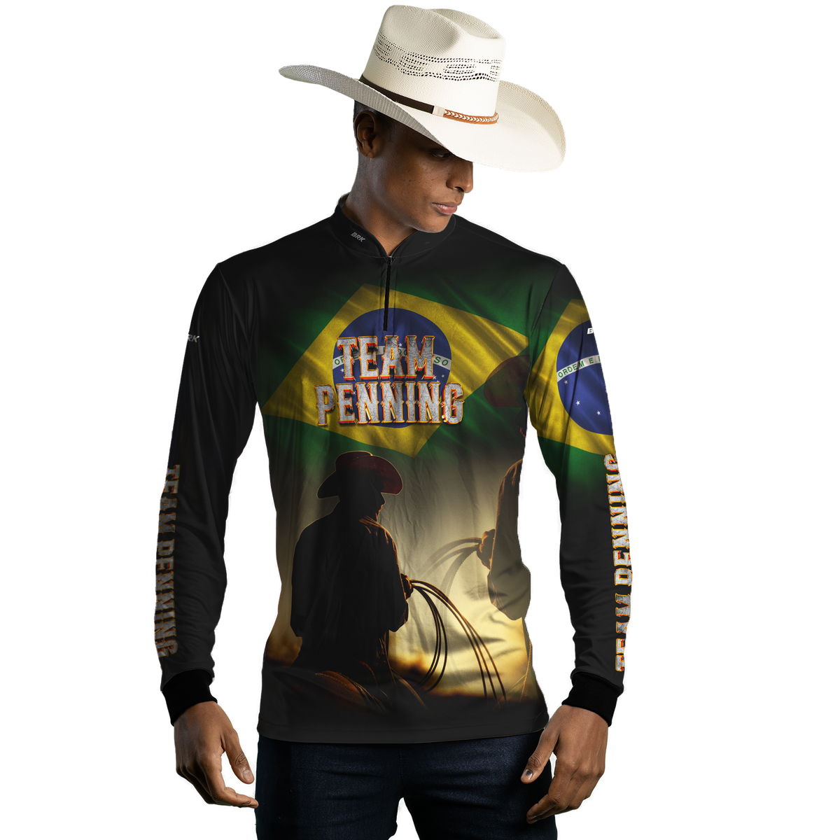 Camisa Agro Brk TEAM PENNING Brasil Com Proteção UV50+ - BRK AGRO