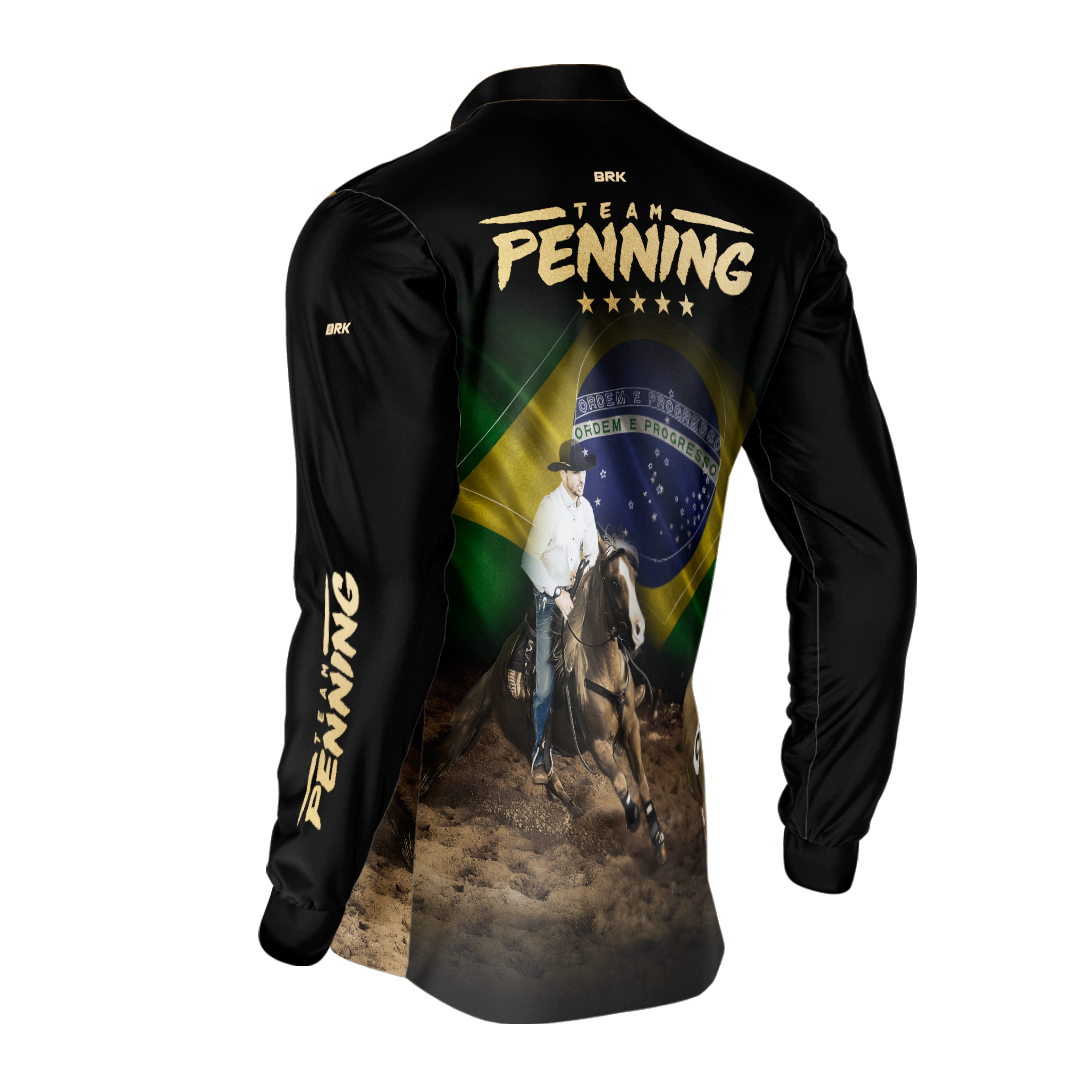 Camisa Agro Brk TEAM PENNING DOURADO Com UV50+ - BRK AGRO