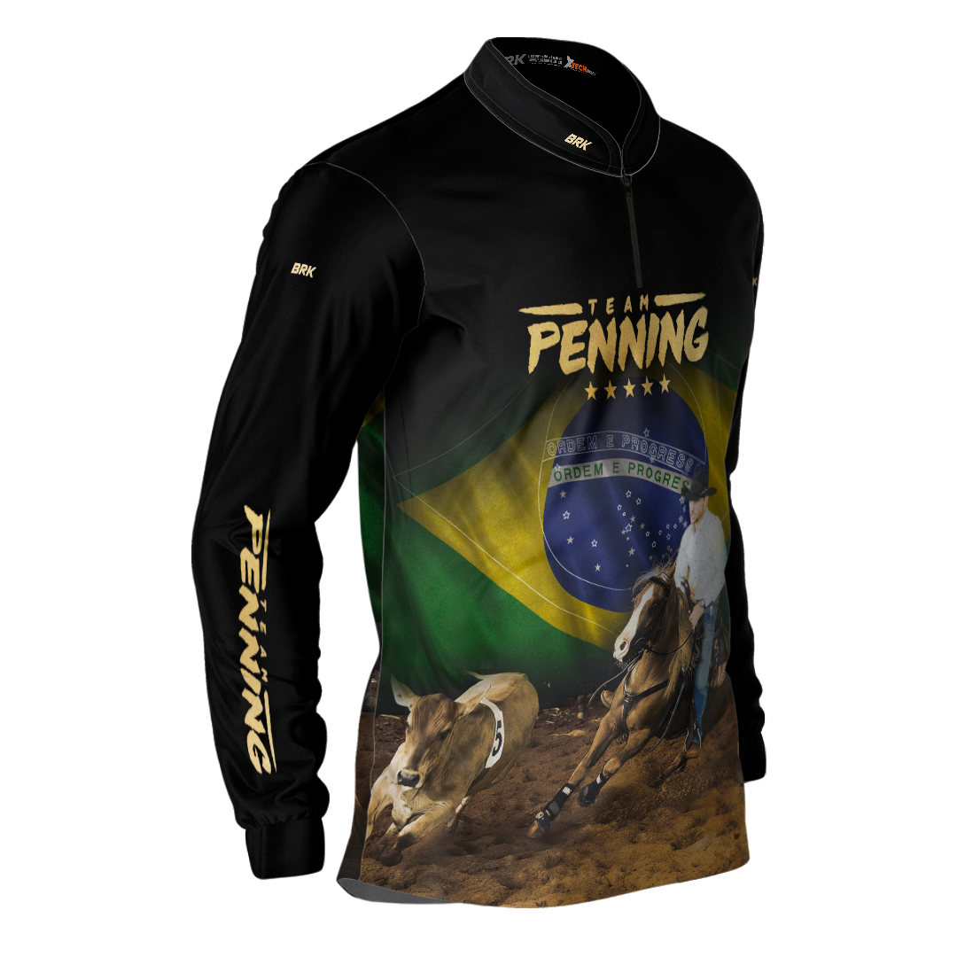 Camisa Agro Brk TEAM PENNING DOURADO Com UV50+ - BRK AGRO