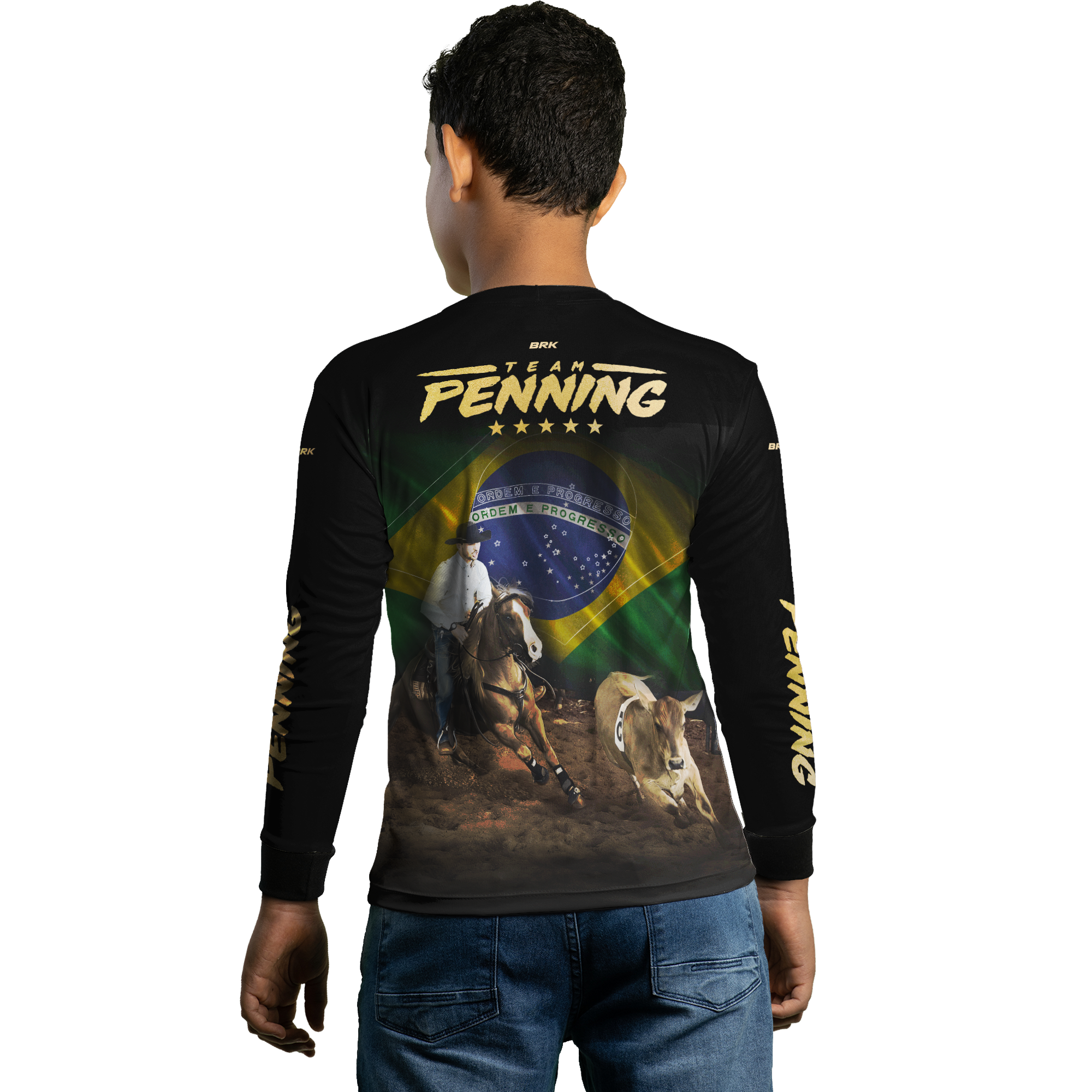Camisa Agro Brk TEAM PENNING DOURADO Com UV50+ - BRK AGRO