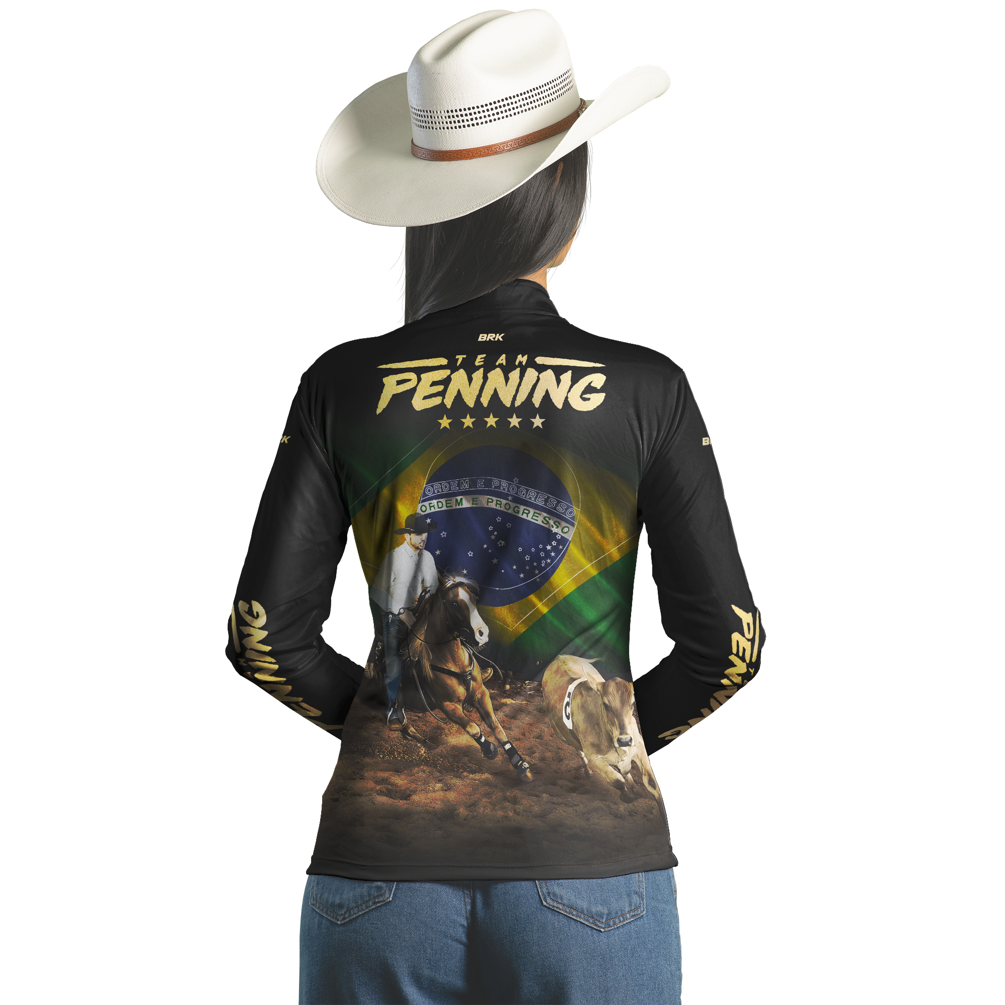 Camisa Agro Brk TEAM PENNING DOURADO Com UV50+ - BRK AGRO