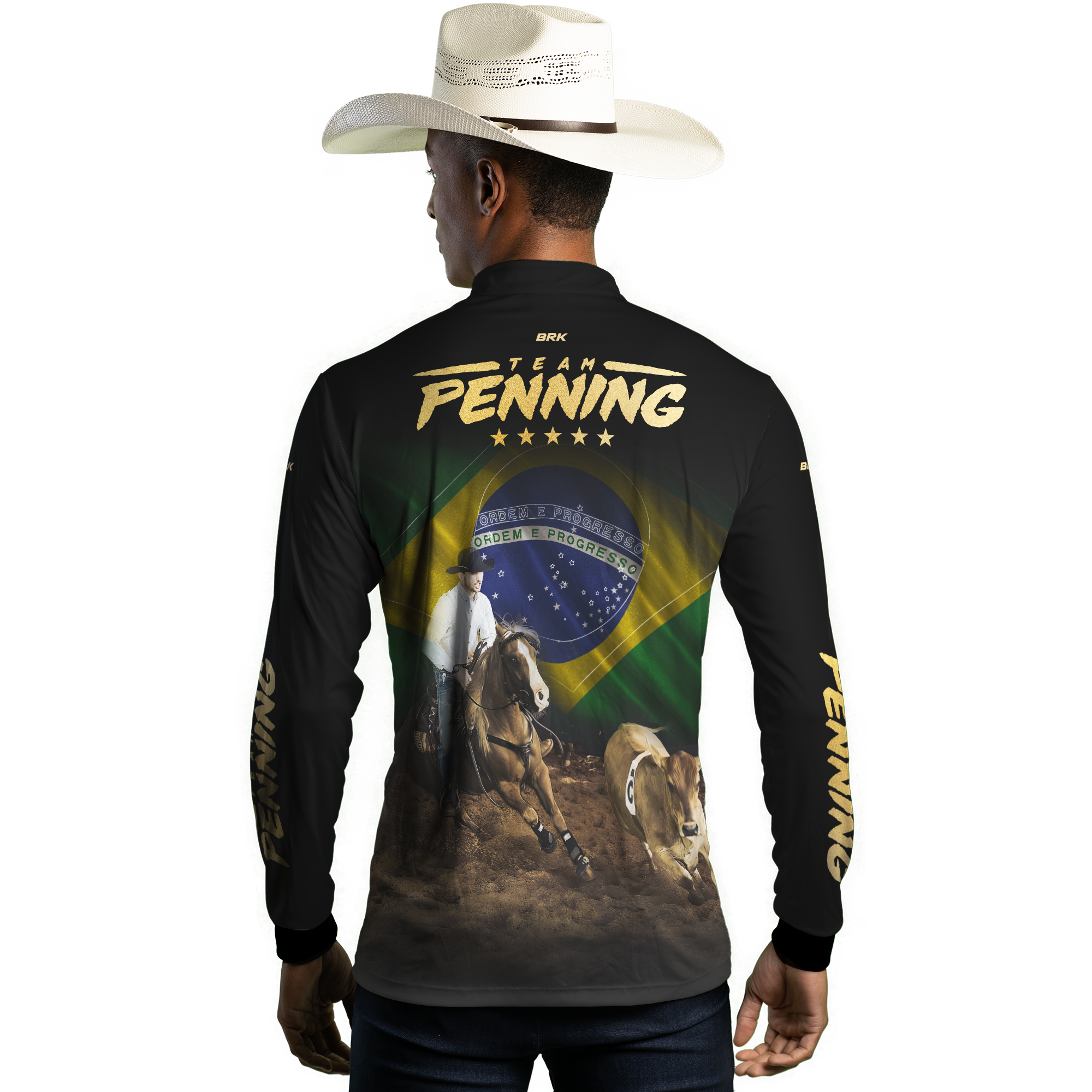 Camisa Agro Brk TEAM PENNING DOURADO Com UV50+ - BRK AGRO