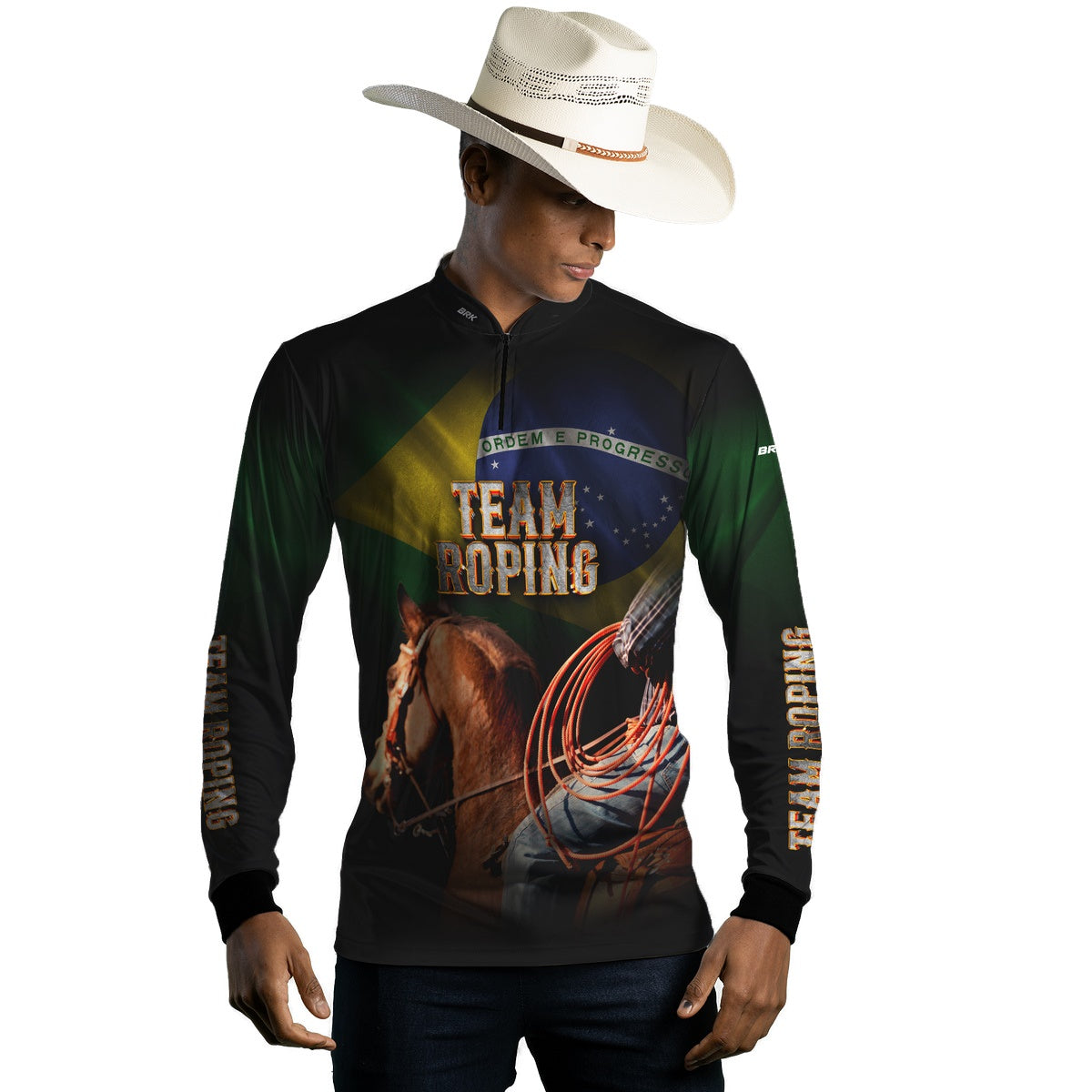 Camisa Agro Brk Team Roping Brasil 2 com UV50+ - BRK AGRO