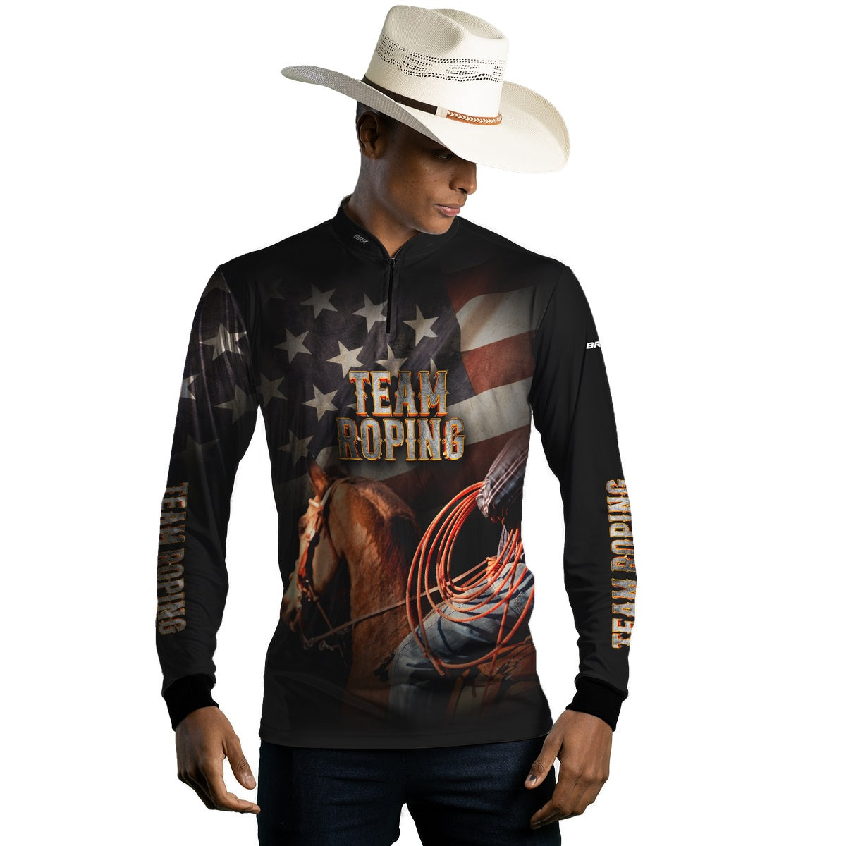 Camisa Agro Brk Team Roping Estados Unidos com Proteção UV50+ - BRK AGRO