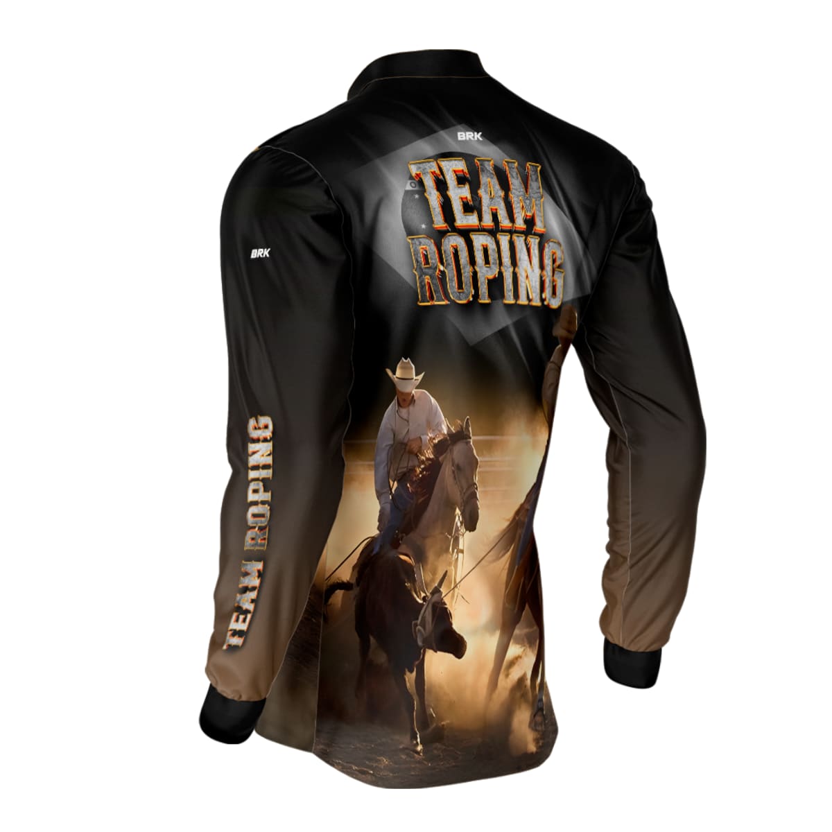 Camisa Agro Brk Team Roping Preto com Proteção UV50+ - BRK AGRO
