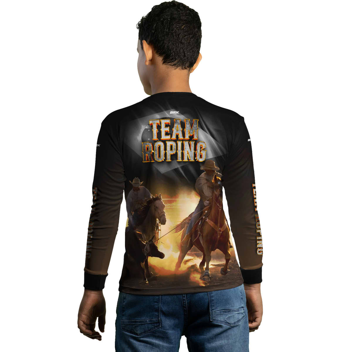 Camisa Agro Brk Team Roping Preto com Proteção UV50+ - BRK AGRO